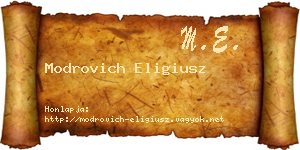 Modrovich Eligiusz névjegykártya